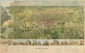 AN ANTIQUE BIRD'S EYE VIEW MAP