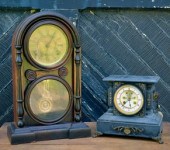 An antique black marble mantle