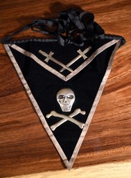 An antique black velvet and