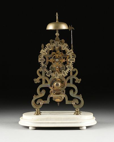 AN ANTIQUE BRASS FUSEE SKELETON