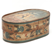 AN ANTIQUE BRIDES BOX WITH A R