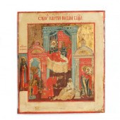 AN ANTIQUE BYZANTINE ICON, NAT