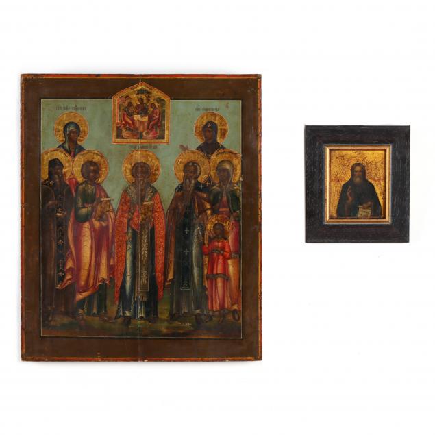 AN ANTIQUE BYZANTINE ICON OF