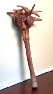 An antique carved birch tree r