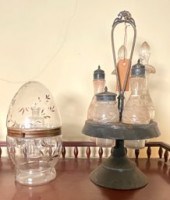 An antique caster set and deca
