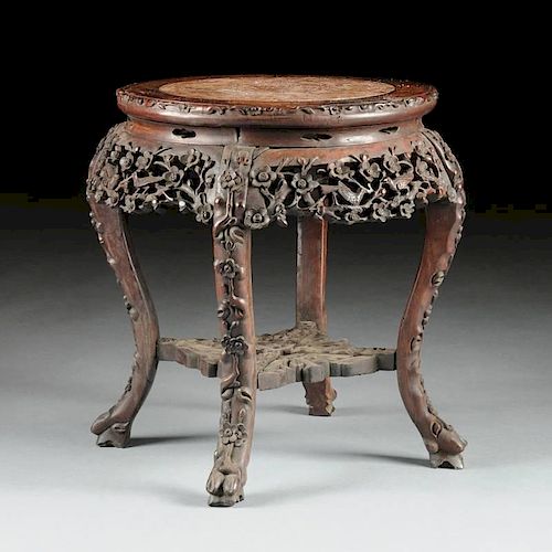 AN ANTIQUE CHINESE MARBLE TOPPED