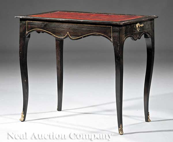 An Antique Continental Ebonized and