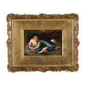 AN ANTIQUE CONTINENTAL FRAMED