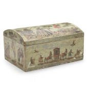 AN ANTIQUE DECOUPAGE DOCUMENT