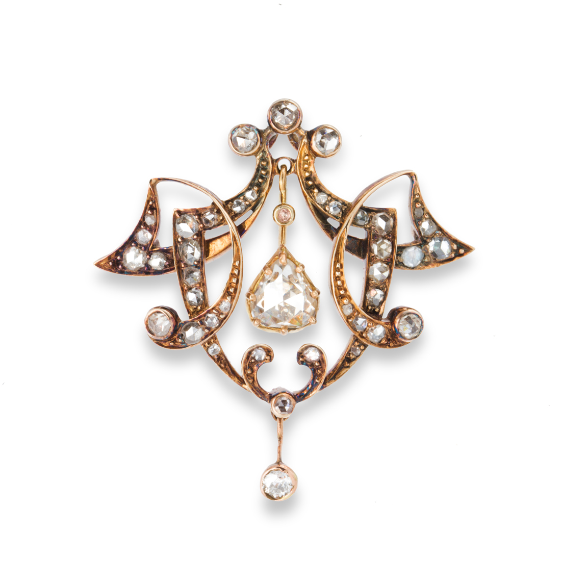 AN ANTIQUE DIAMOND AND EIGHTEEN