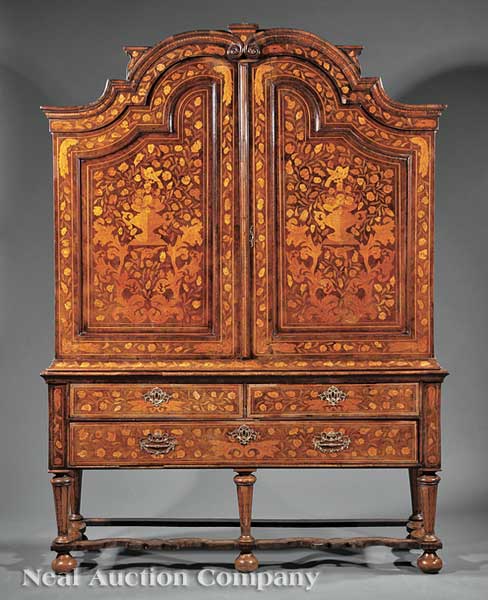 An Antique Dutch Floral Marquetry