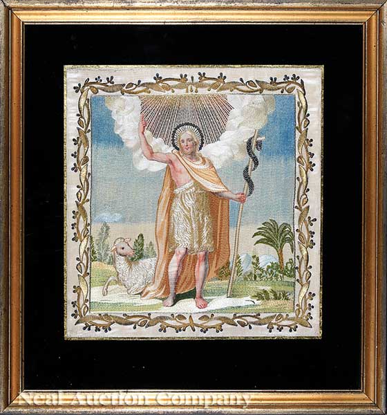 An Antique English Silk and