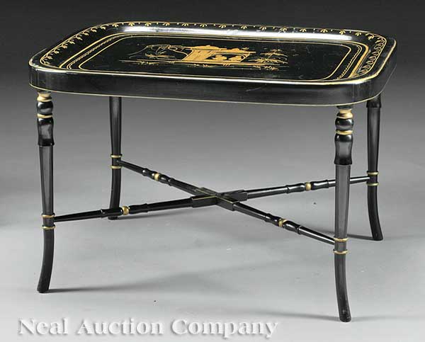 An Antique English Tôle Peinte Tray