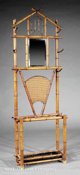 An Antique Faux Bamboo Hall Stand