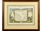 An antique framed map.  Map: A