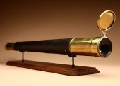 An antique French brass and le