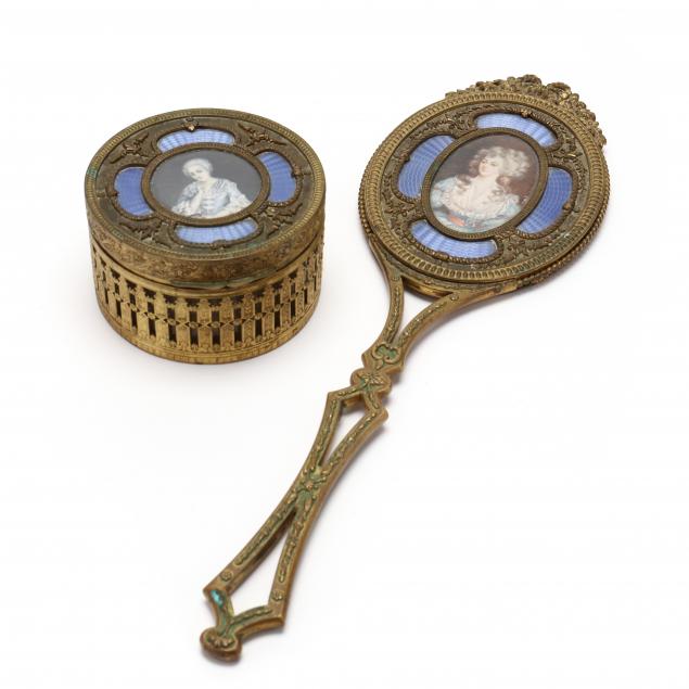 AN ANTIQUE FRENCH GILT METAL &