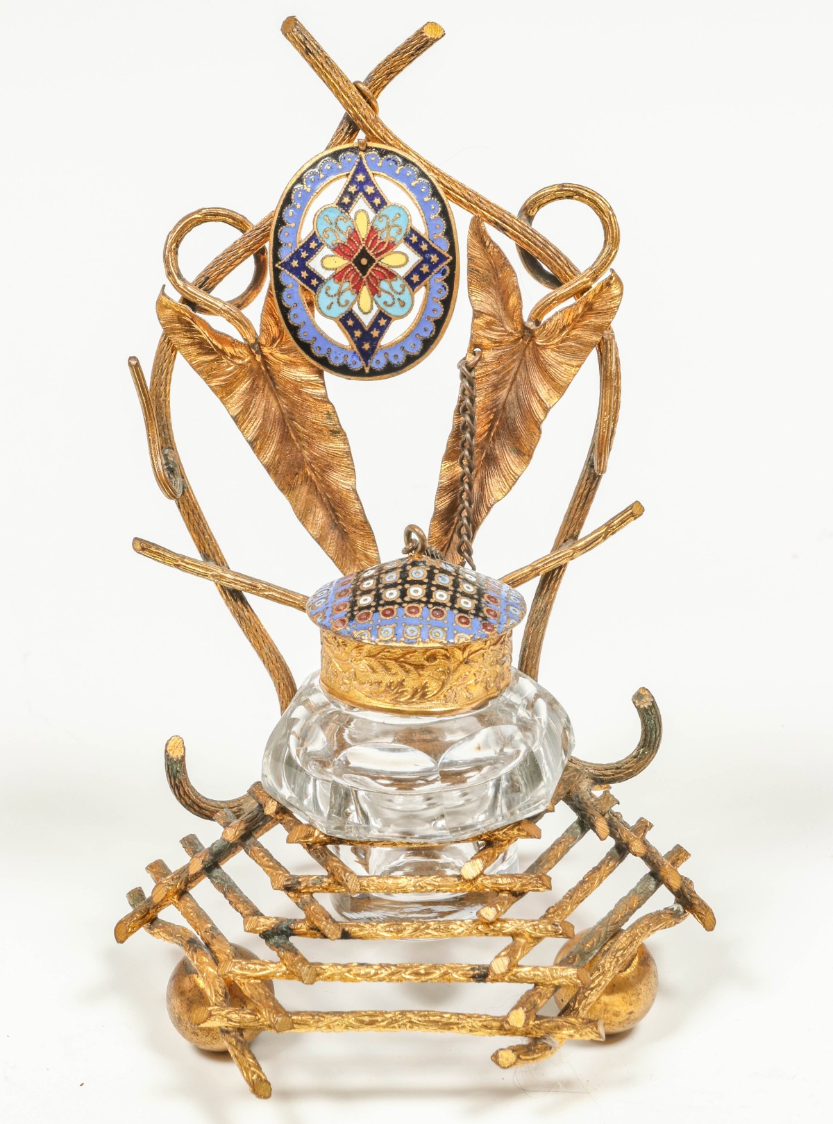 AN ANTIQUE GILDED BRASS AND