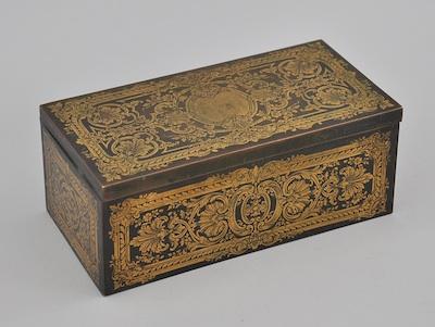 An Antique Gilt Brass Box with Wood