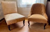 An antique gold corduroy uphol
