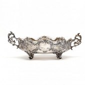 AN ANTIQUE HANAU SILVER CENTER