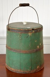 An antique iron bound, green