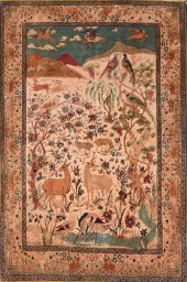 AN ANTIQUE ISFAHAN SILK PRAYER