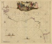 AN ANTIQUE IVORY COAST MAP, "T