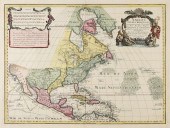 AN ANTIQUE MAP, "AMERICA SEPTE