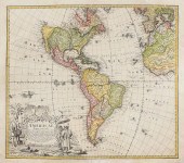 AN ANTIQUE MAP, "AMERICæ MAPPA