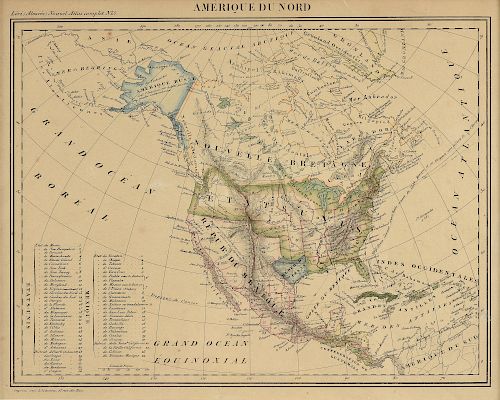 AN ANTIQUE MAP, "AMéRIQUE DU NORD