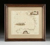 AN ANTIQUE MAP, "GALLIæ, BISCA