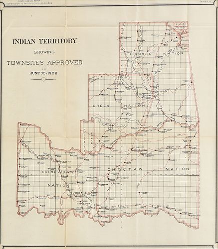 AN ANTIQUE MAP, "INDIAN TERRITORY