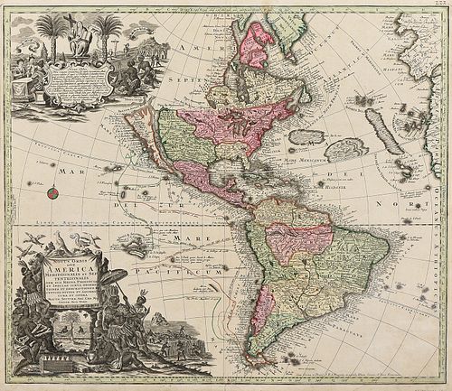 AN ANTIQUE MAP, "NOVUS ORBIS SIVE