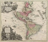 AN ANTIQUE MAP, "NOVUS ORBIS S