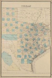 AN ANTIQUE MAP, "TEXAS AND IND