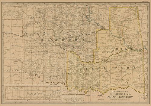 AN ANTIQUE MAP, "THE CENTURY ATLAS,