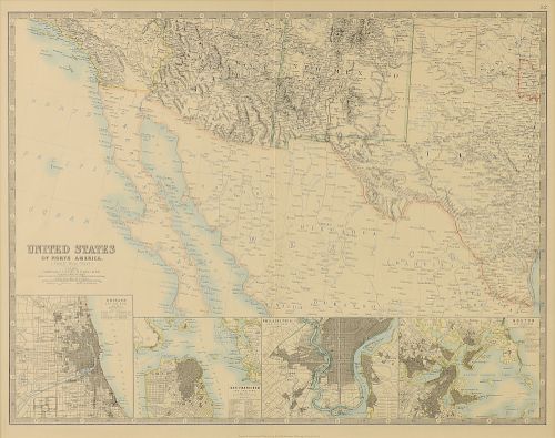 AN ANTIQUE MAP, "UNITED STATES OF