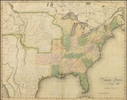 AN ANTIQUE MAP, "UNITED STATES OF