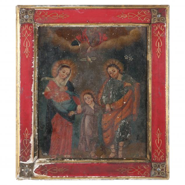 AN ANTIQUE MEXICAN RETABLO PAINTING