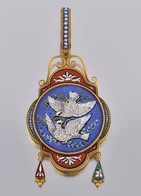 An Antique Micromosaic Pendant,