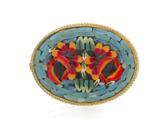 An Antique Micromosaic Pin