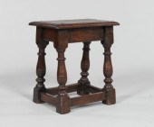 An Antique Oak Joined Stool Oa
