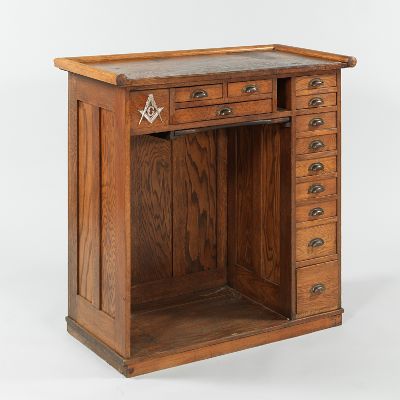 An Antique Oak Watch-Makers Bench