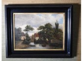 An antique oil on board depict