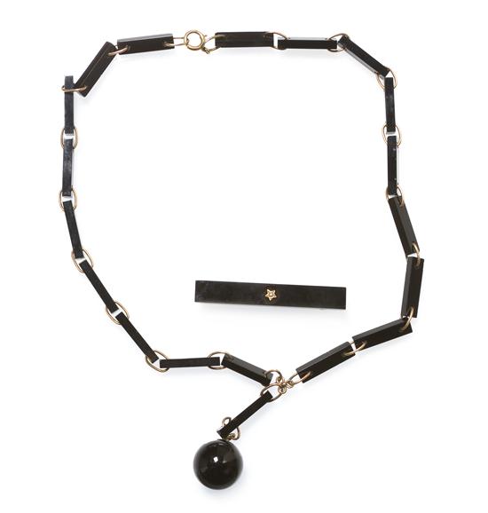 An Antique Onyx Demi Parure