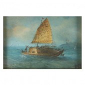 AN ANTIQUE PAINTING OF A CHINE