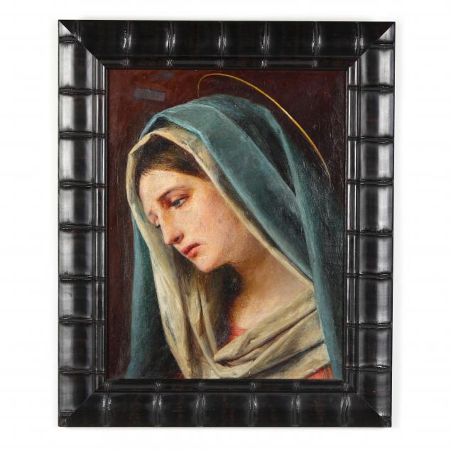 AN ANTIQUE PAINTING OF THE VIRGIN