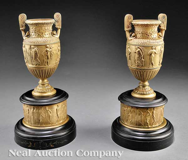An Antique Pair of Gilt Bronze