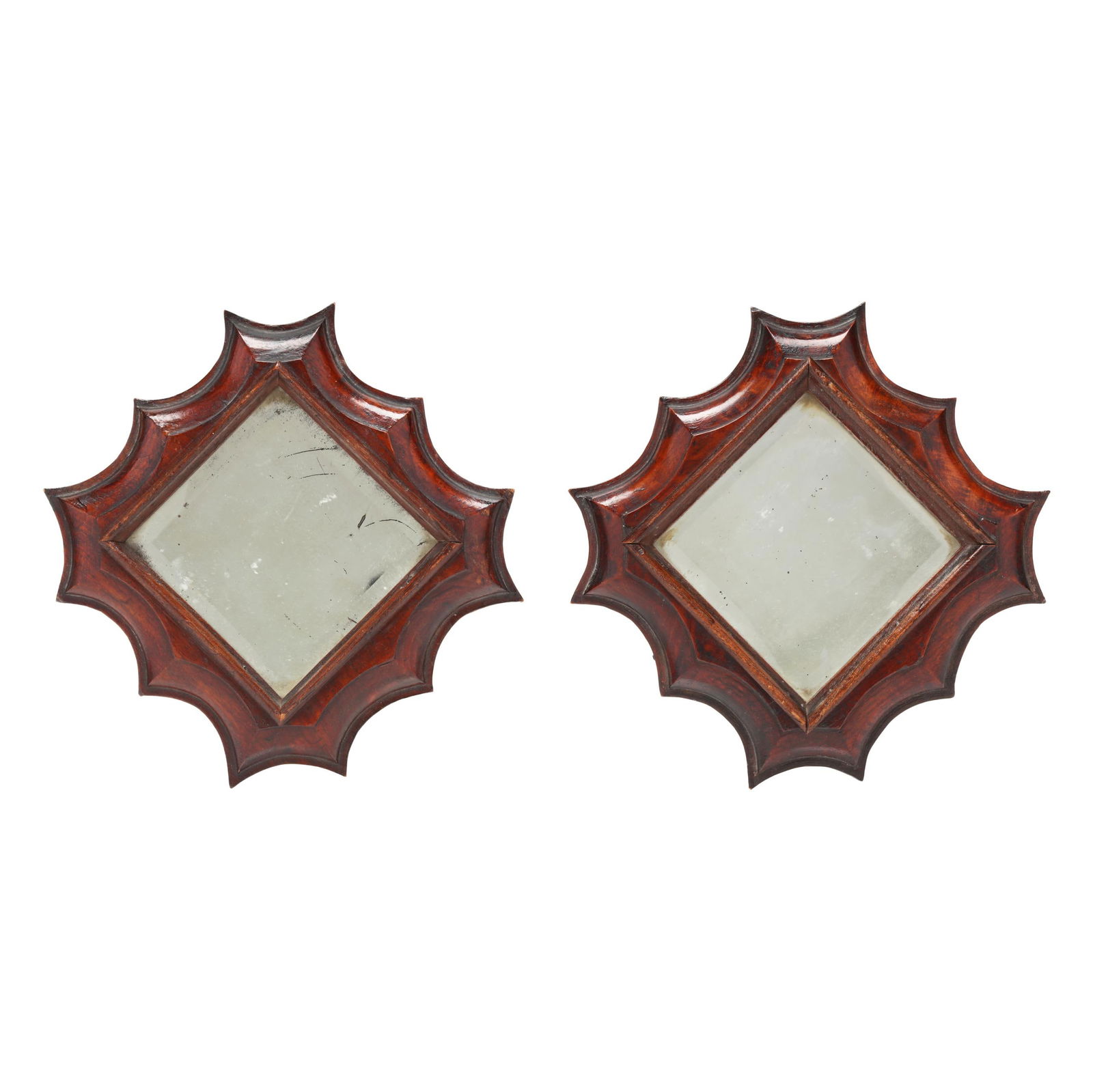 AN ANTIQUE PAIR OF SMALL SHAPED